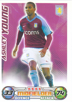 Ashley Young Aston Villa 2008/09 Topps Match Attax #28